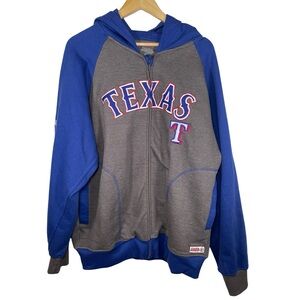 TEXAS RANGERS Stitches MLB Men's CVC Heather Brushed Fleece Hood large